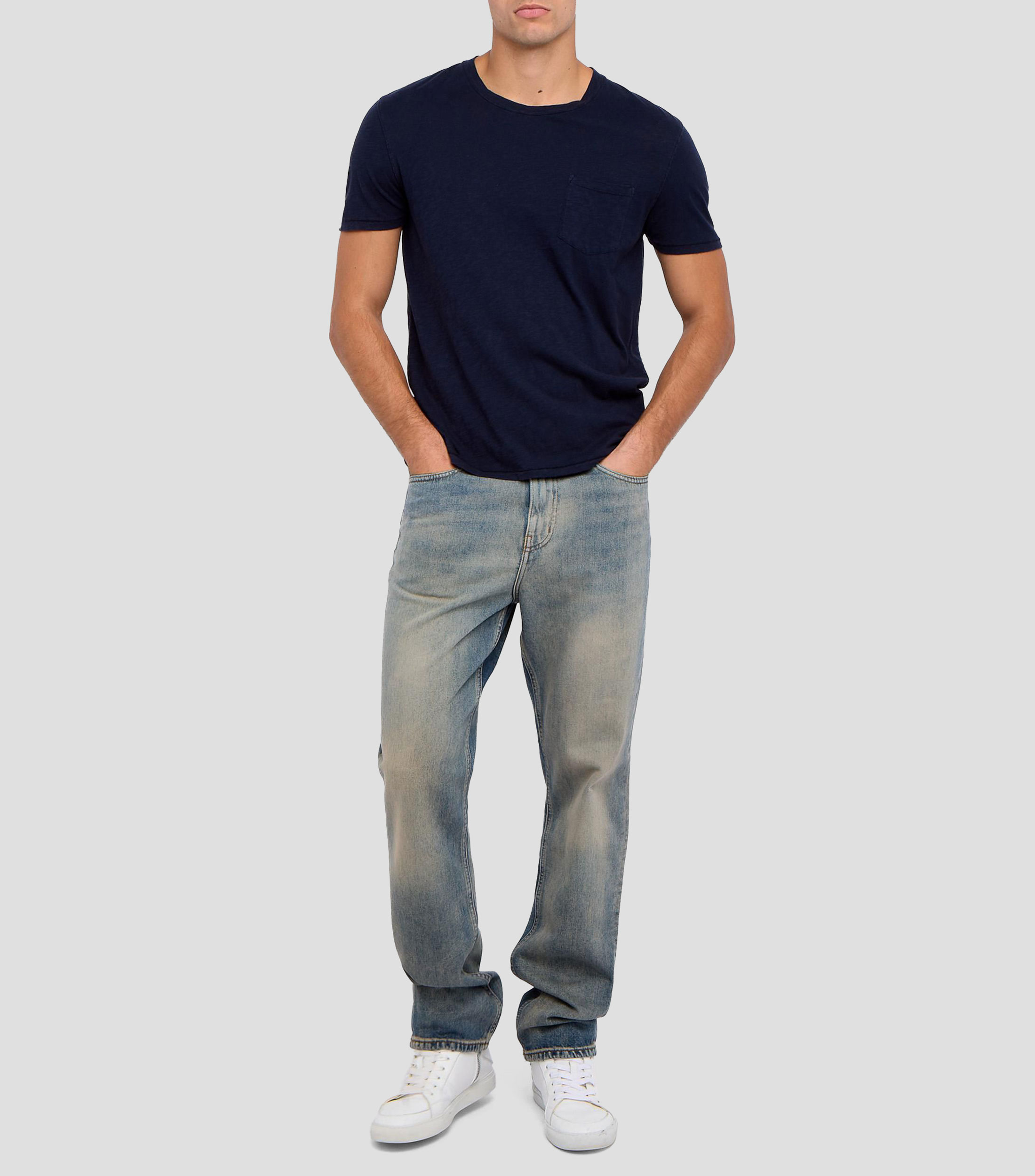 Playera cuello redondo manga corta estampada Hombre